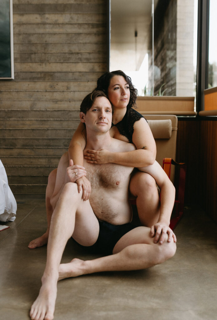 Couple's boudoir photography session in Topanga Canyon in Los Angeles, California.