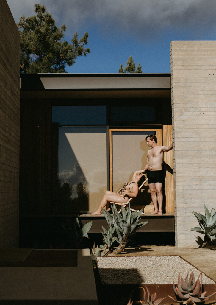 Couple's boudoir photography session in Topanga Canyon in Los Angeles, California.