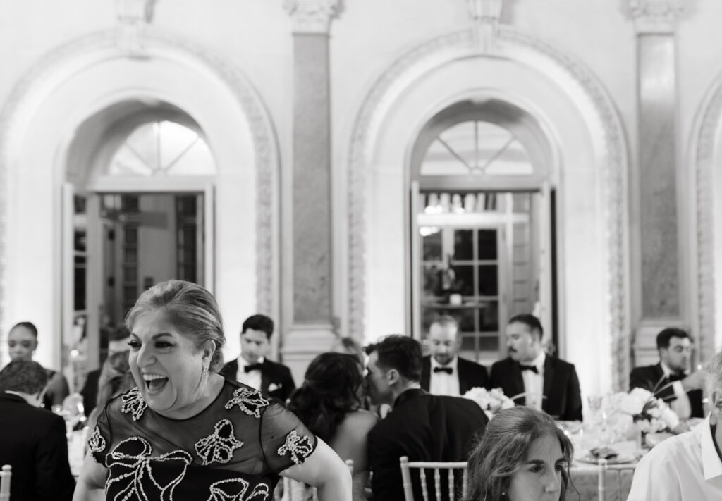 Plated formal dinner ceremony at Larz Anderson House DC Wedding