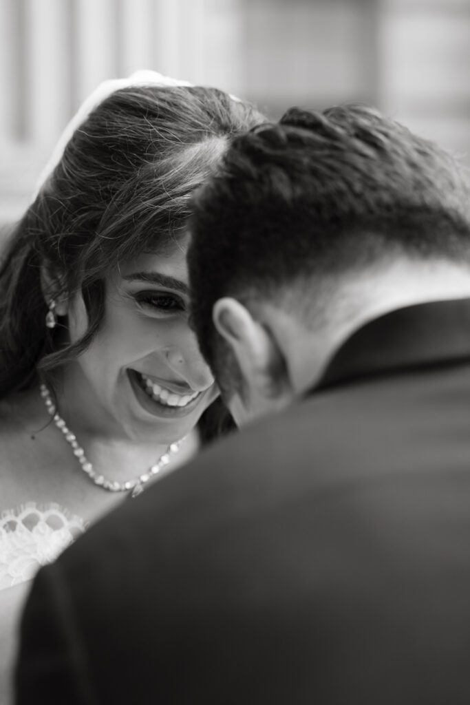 Couple laughing Larz Anderson House DC Wedding