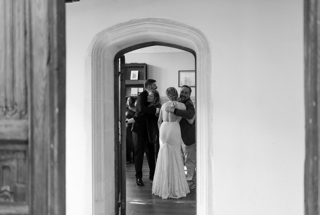 Cocktail hour hugs at Branch museum in Richmond, Virginia.