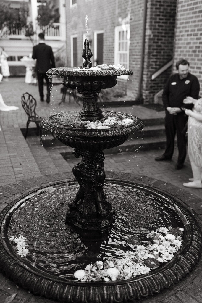 Fountain in courtyard of Linden Row in Richmond, Virginia. 